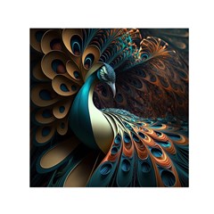 Peacock Bird Feathers Plumage Colorful Texture Abstract Square Satin Scarf (30  X 30 ) by Wav3s