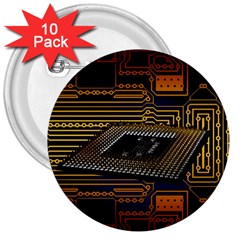 Processor Cpu Board Circuit 3  Buttons (10 Pack) 