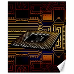 Processor Cpu Board Circuit Canvas 11  X 14 