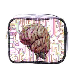 Brain Think Neurons Circuit Mini Toiletries Bag (one Side) by Wav3s