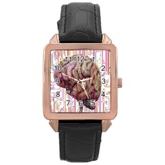 Brain Think Neurons Circuit Rose Gold Leather Watch  by Wav3s