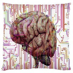 Brain Think Neurons Circuit Large Premium Plush Fleece Cushion Case (two Sides) by Wav3s