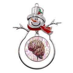 Brain Think Neurons Circuit Metal Snowman Ornament by Wav3s