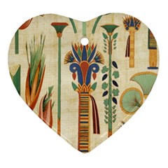 Egyptian Paper Papyrus Hieroglyphs Ornament (heart)