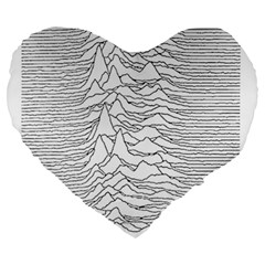 Joy Division Unknown Pleasures Large 19  Premium Flano Heart Shape Cushions