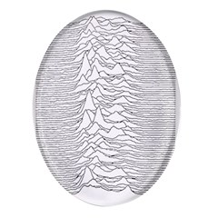 Joy Division Unknown Pleasures Oval Glass Fridge Magnet (4 Pack) by Wav3s