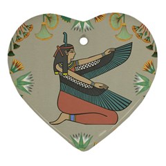 Egyptian Woman Wing Heart Ornament (two Sides)