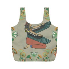 Egyptian Woman Wing Full Print Recycle Bag (m) by Wav3s