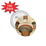 Egyptian architecture column 1.75  Buttons (100 pack)  Front