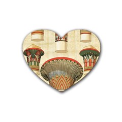 Egyptian Architecture Column Rubber Coaster (heart)