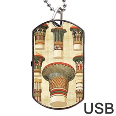 Egyptian Architecture Column Dog Tag Usb Flash (one Side) by Wav3s
