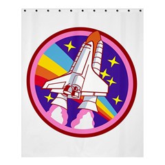 Badge-patch-pink-rainbow-rocket Shower Curtain 60  X 72  (medium) 