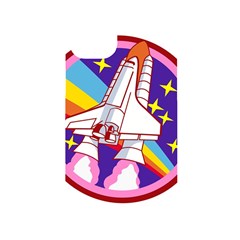 Badge-patch-pink-rainbow-rocket Iphone 14 Plus Black Uv Print Case by Wav3s