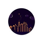 Skyscraper-town-urban-towers Rubber Round Coaster (4 pack) Front
