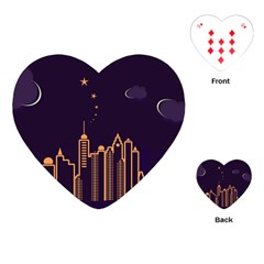 Skyscraper-town-urban-towers Playing Cards Single Design (heart) by Wav3s