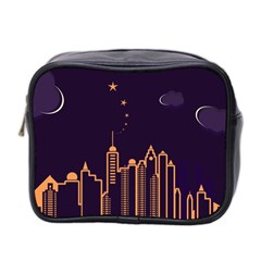 Skyscraper-town-urban-towers Mini Toiletries Bag (two Sides) by Wav3s