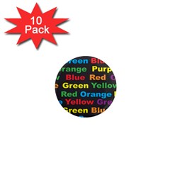 Red-yellow-blue-green-purple 1  Mini Magnet (10 Pack) 