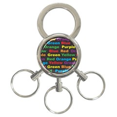 Red-yellow-blue-green-purple 3-ring Key Chain