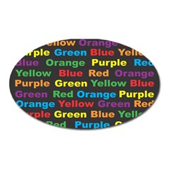 Red-yellow-blue-green-purple Oval Magnet