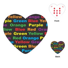 Red-yellow-blue-green-purple Playing Cards Single Design (heart)