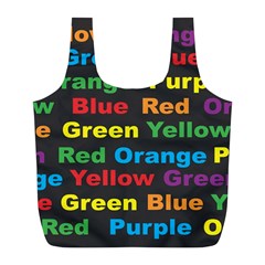 Red-yellow-blue-green-purple Full Print Recycle Bag (l) by Wav3s