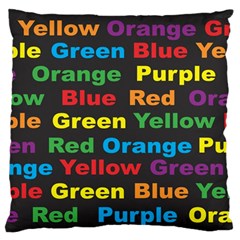 Red-yellow-blue-green-purple Large Premium Plush Fleece Cushion Case (two Sides)