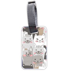 Cute Cats Seamless Pattern Luggage Tag (two Sides) by Wav3s