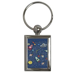 Cat-cosmos-cosmonaut-rocket Key Chain (rectangle)