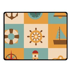 Nautical-elements-collection Fleece Blanket (small) by Wav3s