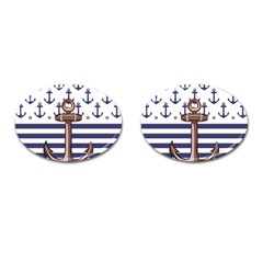 Anchor-background-design Cufflinks (oval)