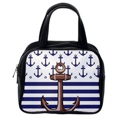 Anchor-background-design Classic Handbag (one Side) by Wav3s