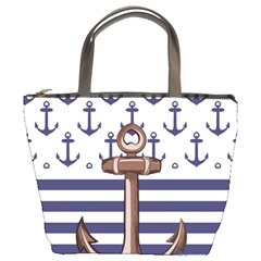 Anchor-background-design Bucket Bag by Wav3s