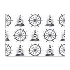 Marine-nautical-seamless-pattern-with-vintage-lighthouse-wheel Sticker A4 (100 Pack) by Wav3s