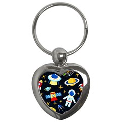 Space Seamless Pattern Key Chain (heart)