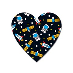 Seamless-adventure-space-vector-pattern-background Heart Magnet