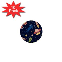 Seamless-pattern-with-funny-aliens-cat-galaxy 1  Mini Buttons (10 Pack) 