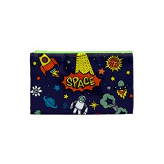 Vector Flat Space Design Background With Text Cosmetic Bag (xs) by Wav3s