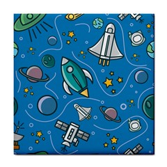 About-space-seamless-pattern Tile Coaster