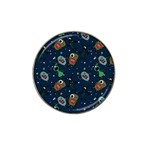 Monster-alien-pattern-seamless-background Hat Clip Ball Marker Front