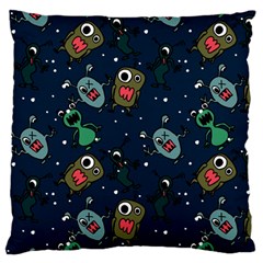 Monster-alien-pattern-seamless-background Large Cushion Case (two Sides) by Wav3s