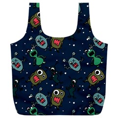 Monster-alien-pattern-seamless-background Full Print Recycle Bag (xxl) by Wav3s