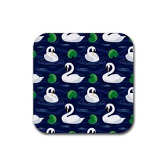 Swan-pattern-elegant-design Rubber Coaster (square)