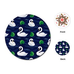 Swan-pattern-elegant-design Playing Cards Single Design (round)