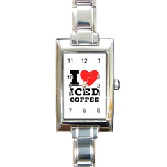 I Love Iced Coffee Rectangle Italian Charm Watch by ilovewhateva