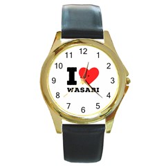 I Love Wasabi Round Gold Metal Watch by ilovewhateva