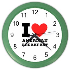 I Love American Breakfast Color Wall Clock by ilovewhateva