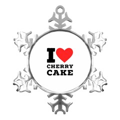 I Love Cherry Cake Metal Small Snowflake Ornament by ilovewhateva