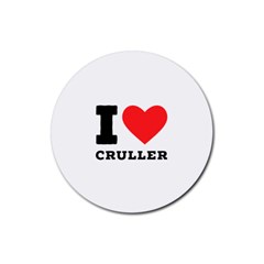 I Love Cruller Rubber Round Coaster (4 Pack)