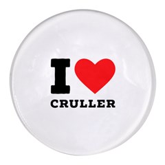 I Love Cruller Round Glass Fridge Magnet (4 Pack)