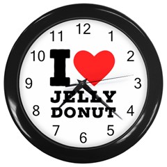 I Love Jelly Donut Wall Clock (black)